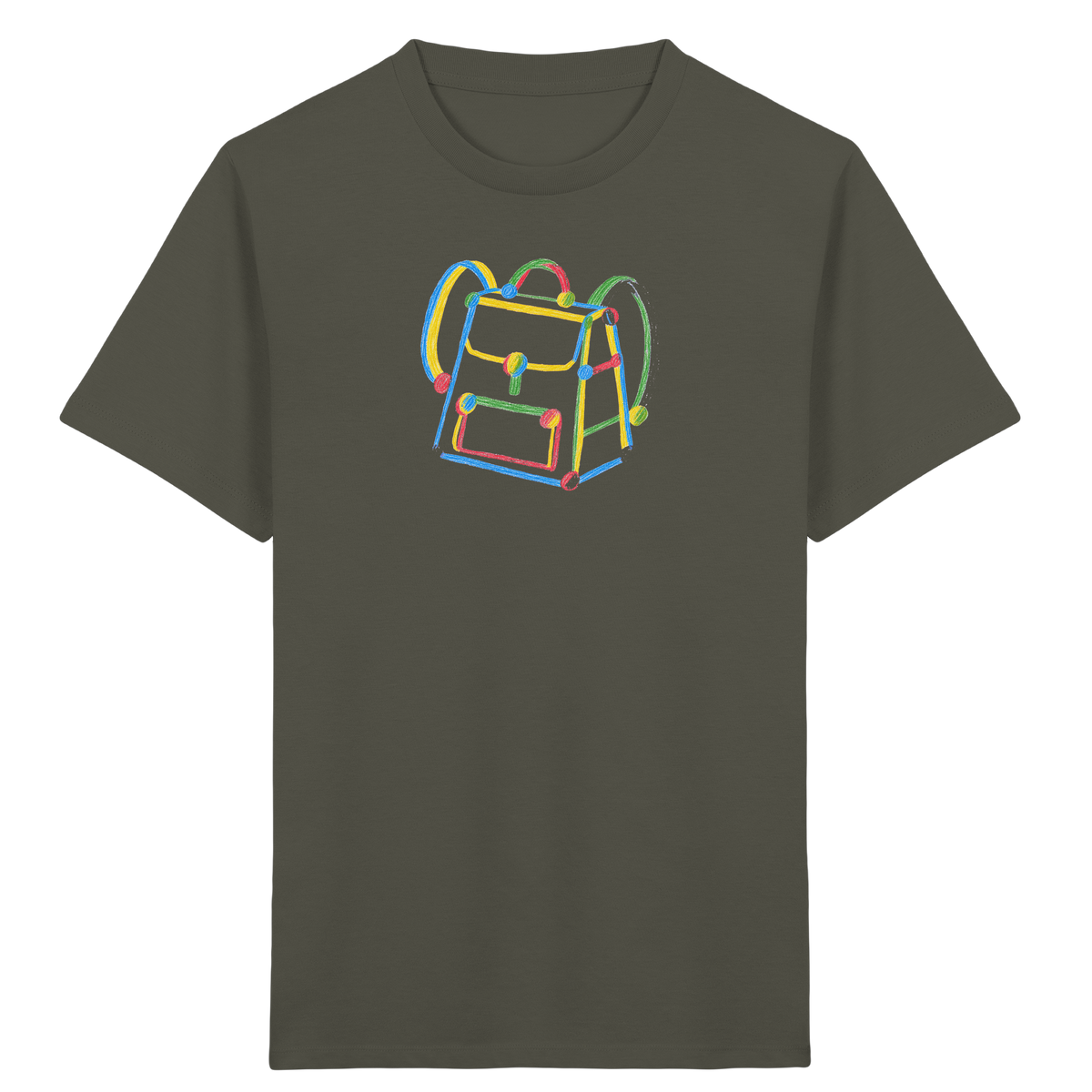 Bunter Kritzel Rucksack - Kinder Bio T-Shirt