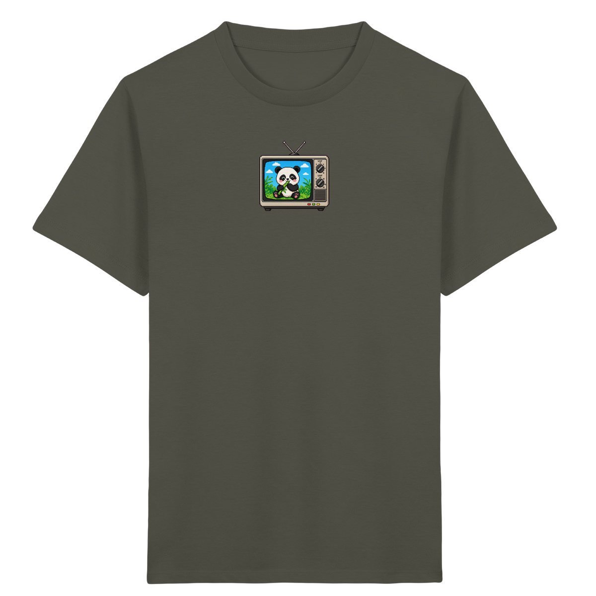 Pixel Panda Fernsehen: Retro Kinder T-Shirt - Kinder Bio T-Shirt
