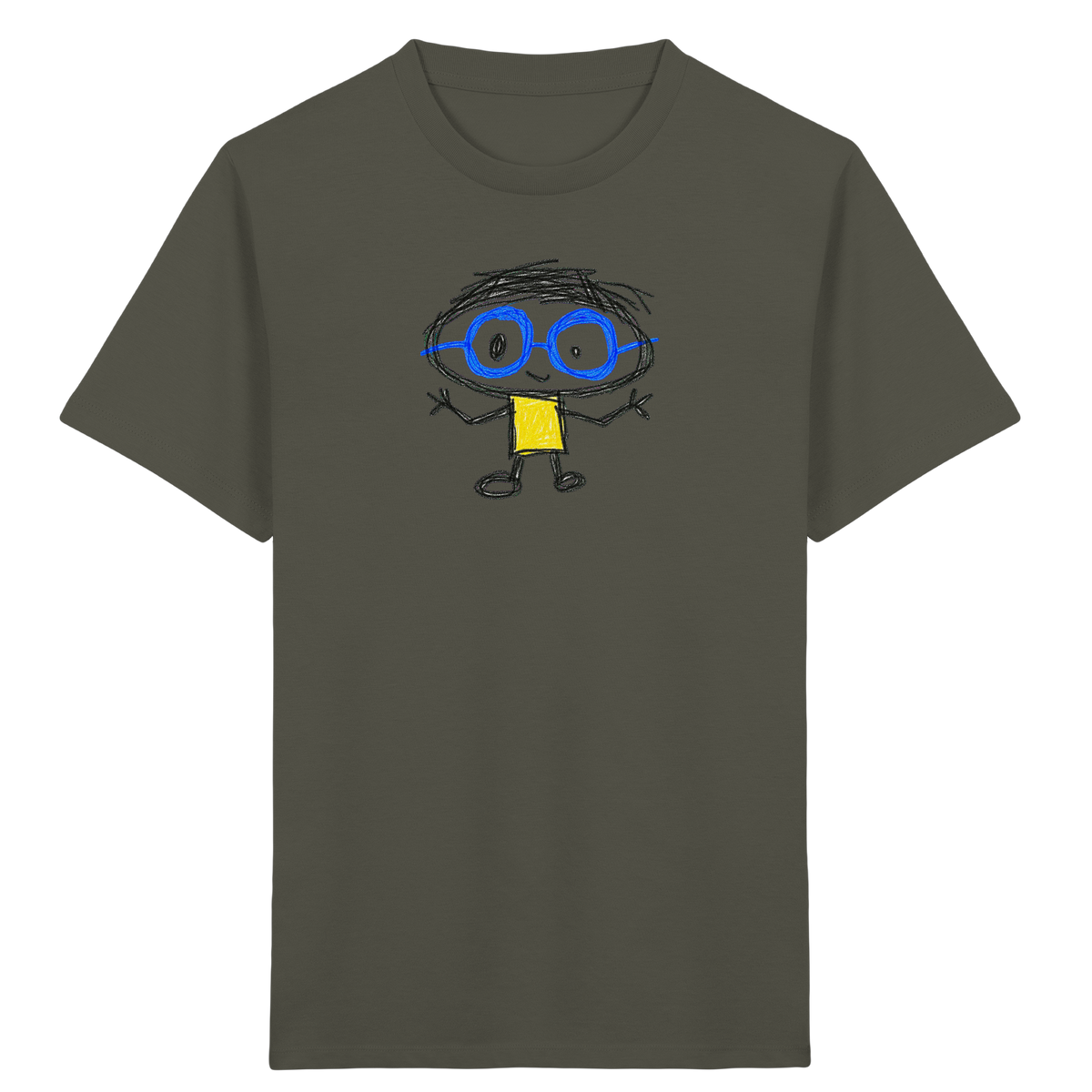 Kritzelkopf mit Riesenbrille - Kinder Bio T-Shirt