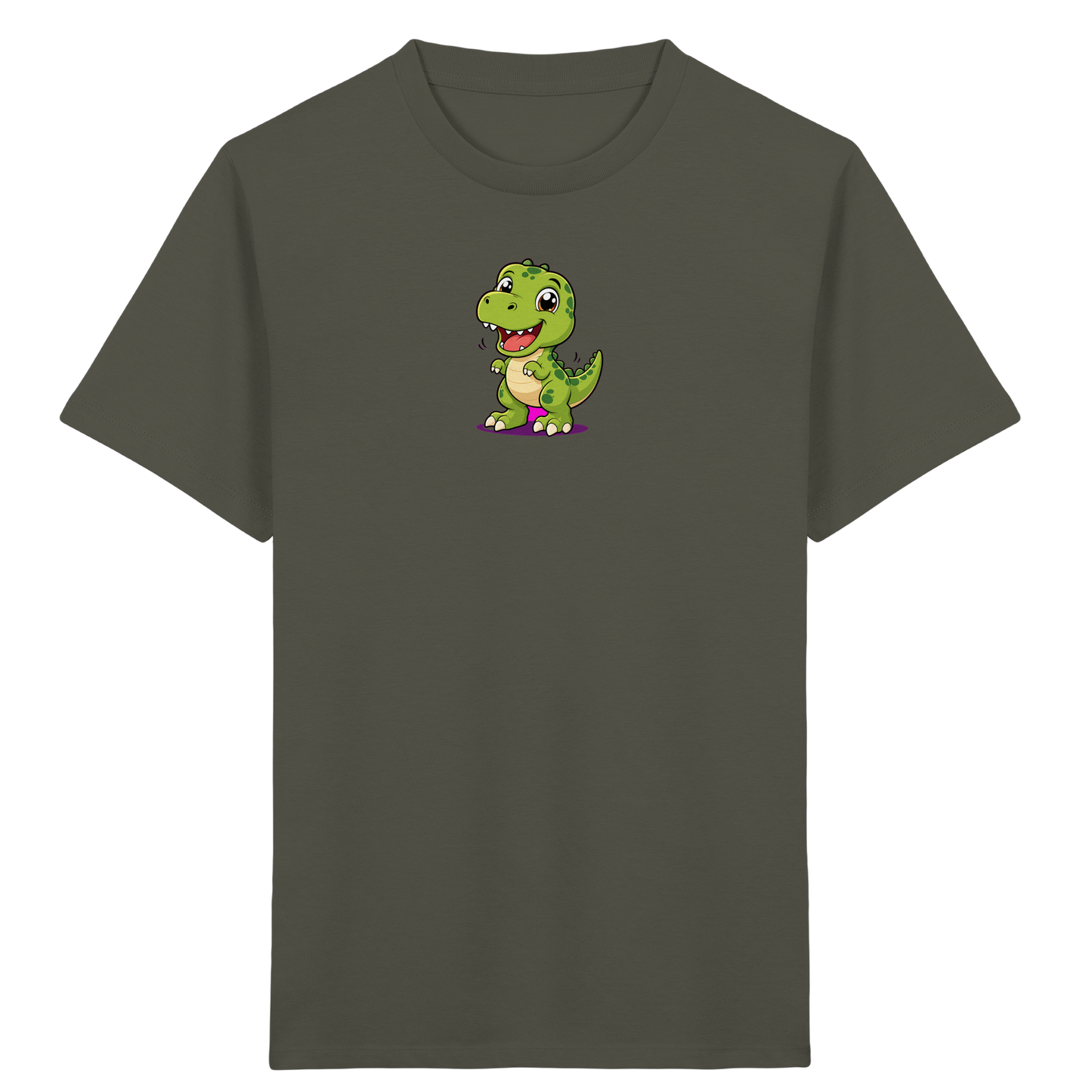 Fröhlicher Dino mit rosa Füßen Kinder T-Shirt - Kinder Bio T-Shirt
