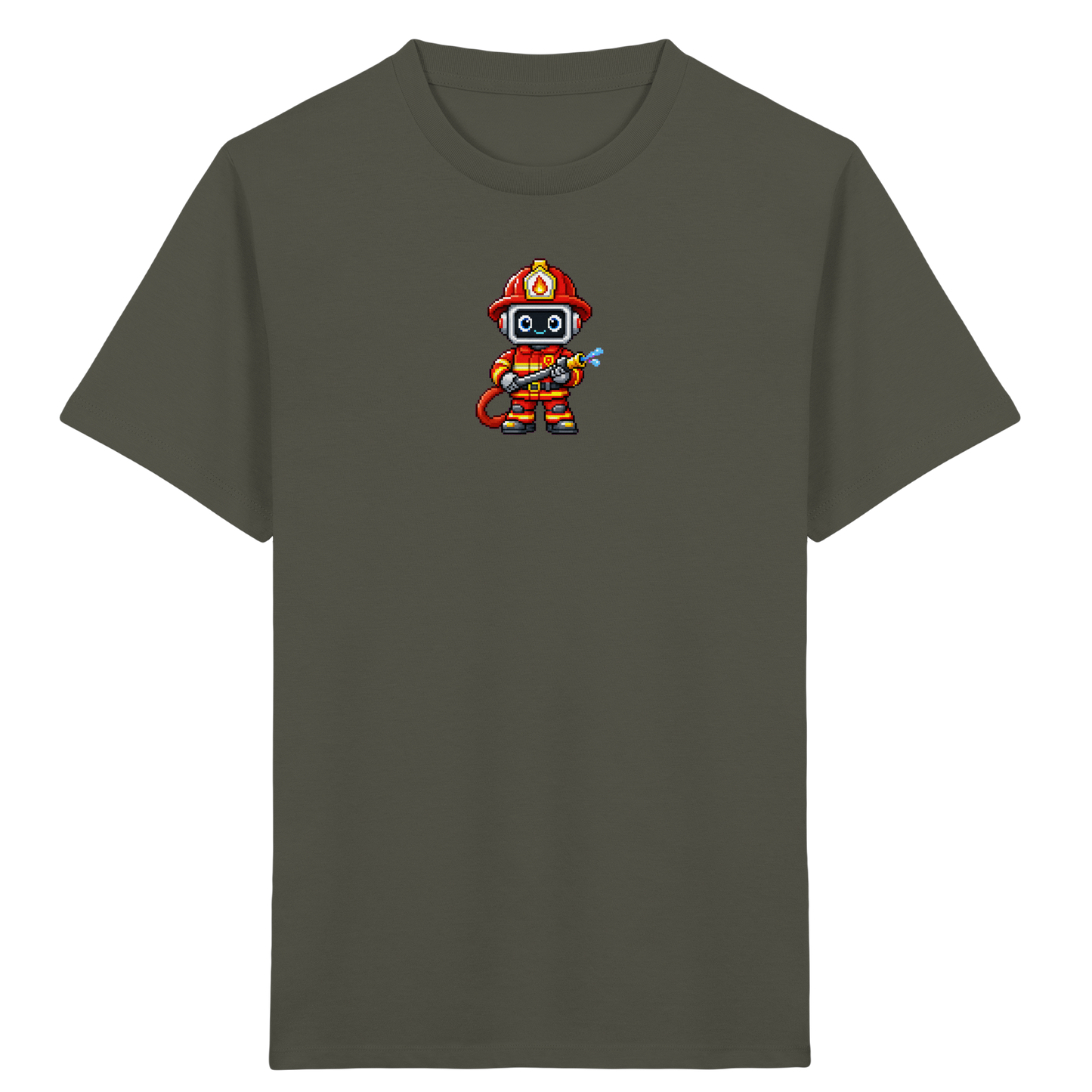 Pixel-Feuerwehrmann: Roboter-Action-T-Shirt - Kinder T-Shirt