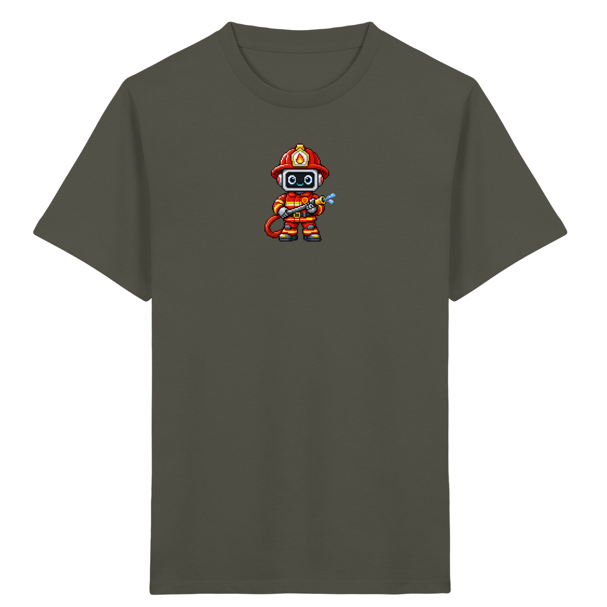 Pixel-Feuerwehrmann: Roboter-Action-T-Shirt - Kinder T-Shirt
