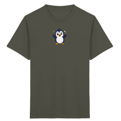 Fröhlicher Pinguin: Kinder-T-Shirt mit Herzchen - Kinder Bio T-Shirt