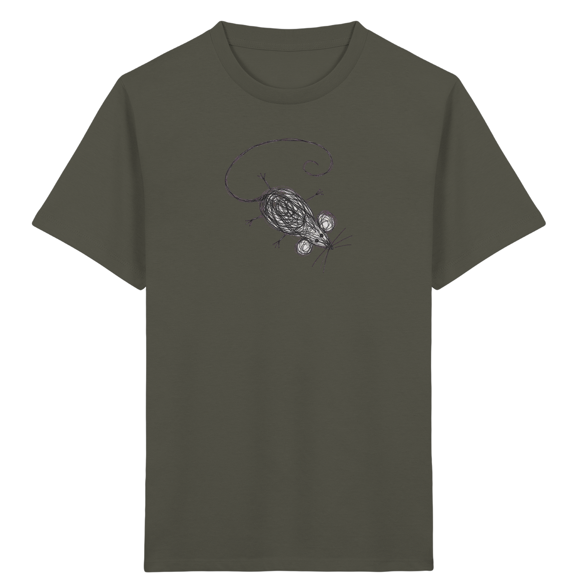 Maus von oben Kinderzeichnung - Kinder Bio T-Shirt