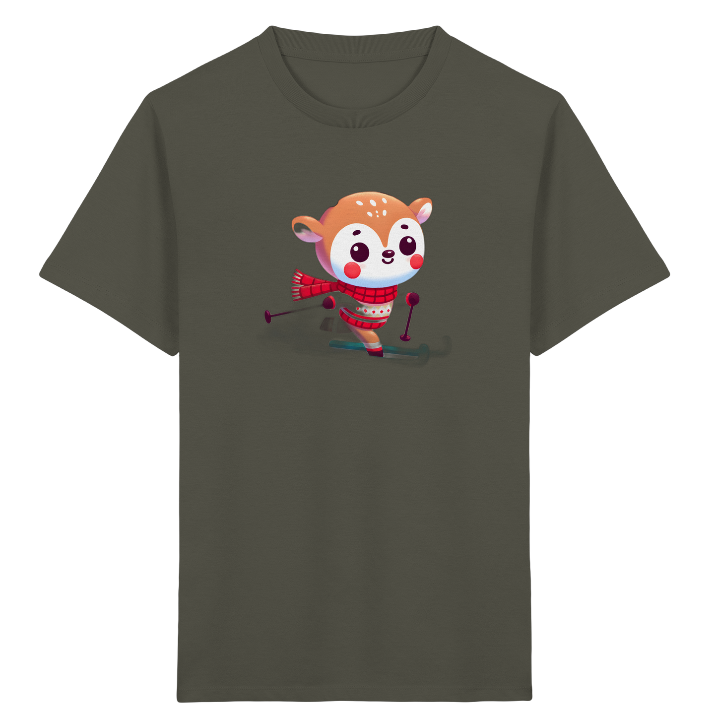 Niedliches Rehkitz auf Skiern T-Shirt