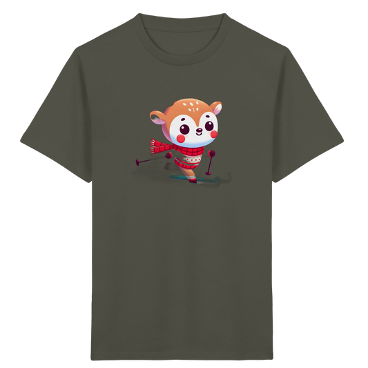 Niedliches Rehkitz auf Skiern T-Shirt