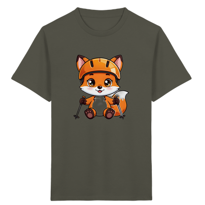 Fuchs auf Skiern – Kinder Bio-T-Shirt