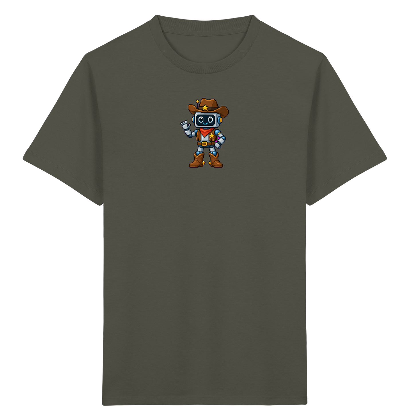 Pixel Roboter T-Shirt: Freundliches Lächeln - Kinder T-Shirt