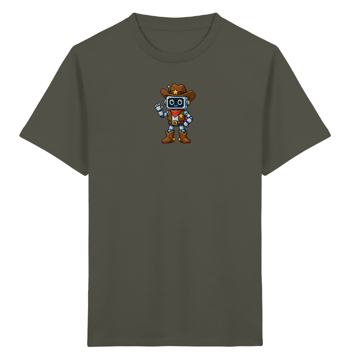 Pixel Roboter T-Shirt: Freundliches Lächeln - Kinder T-Shirt