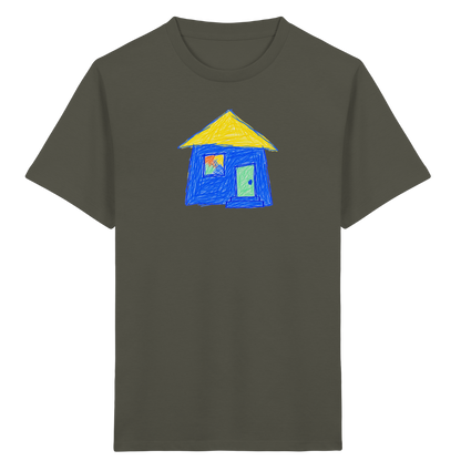 Blaues Regenbogenfenster Haus - Kinder Bio T-Shirt