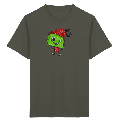 Kritzelkopf mit roter Bommelmütze - Kinder Bio T-Shirt