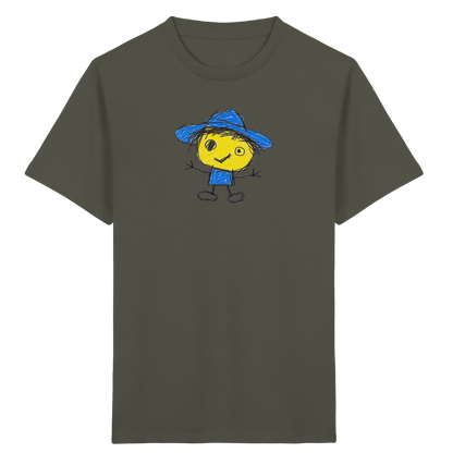 Kritzelkopf mit blauem Regenhut - Kinder Bio T-Shirt