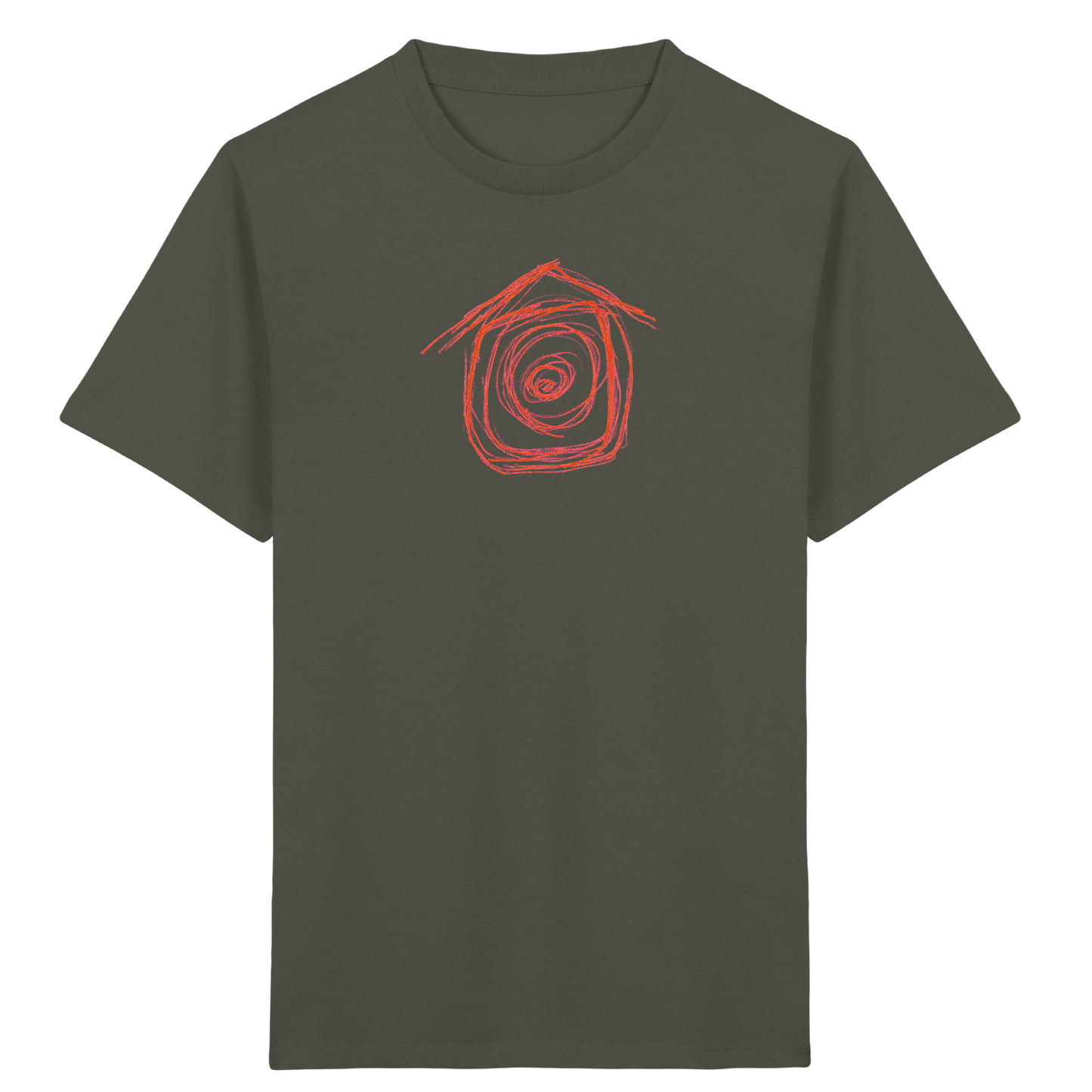 Mandarinenoranges Spiralenhaus Kinder T-Shirt - Kinder Bio T-Shirt
