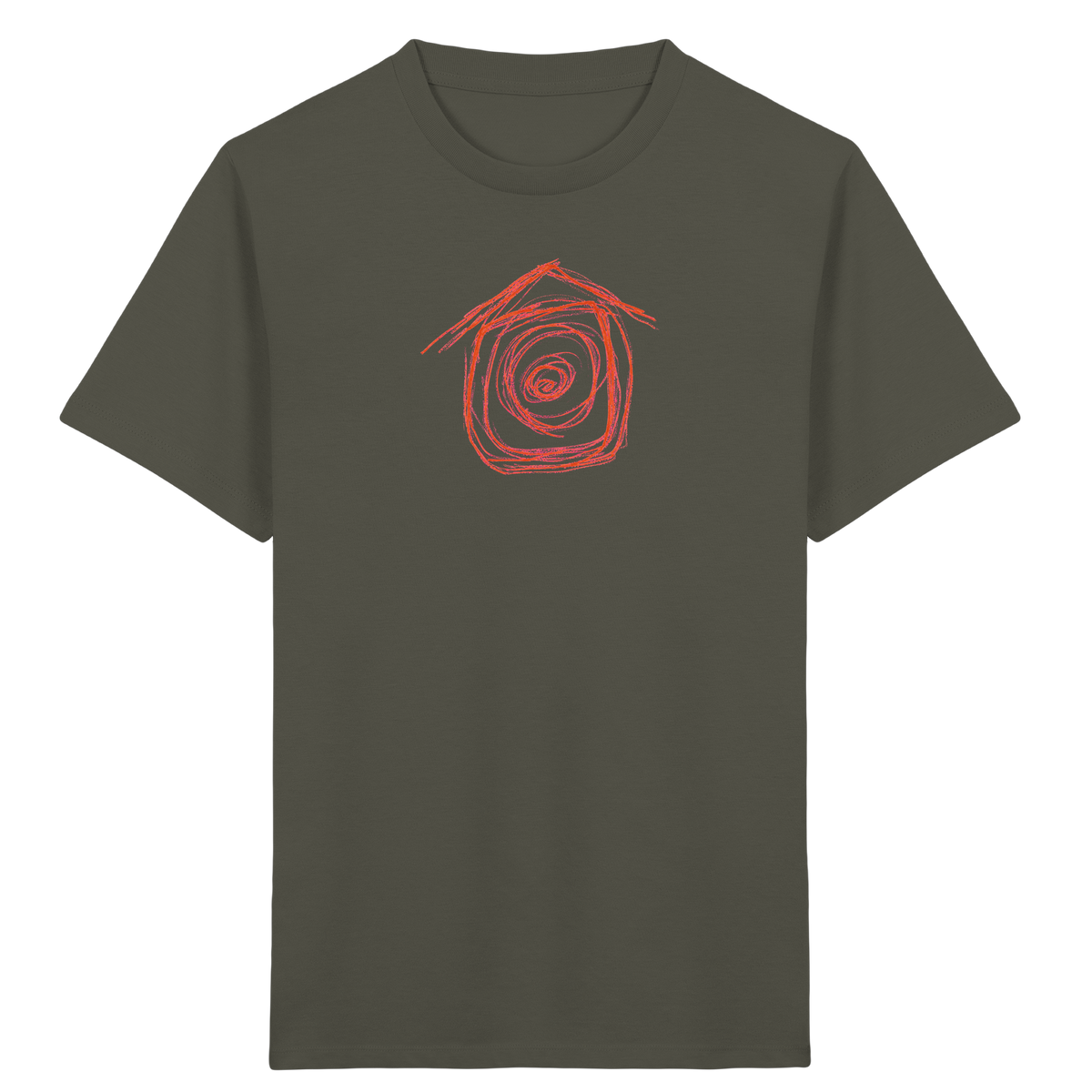 Mandarinenoranges Spiralenhaus Kinder T-Shirt - Kinder Bio T-Shirt