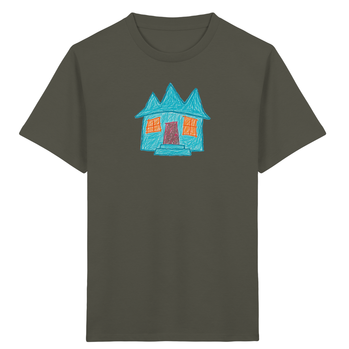 Türkises Zickzackhaus Kinder Shirt - Kinder Bio T-Shirt