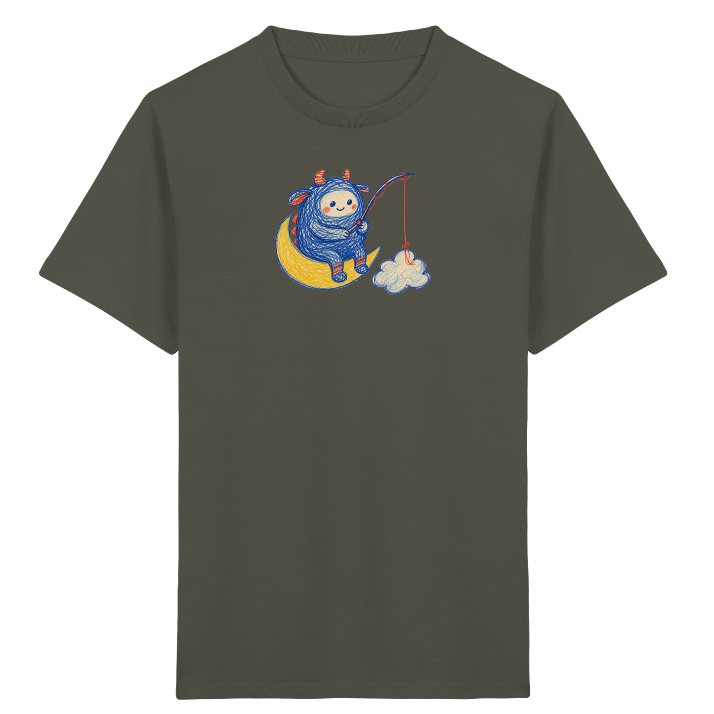 Kleiner Wolkenangler auf Mondsichel - Kinder Bio T-Shirt