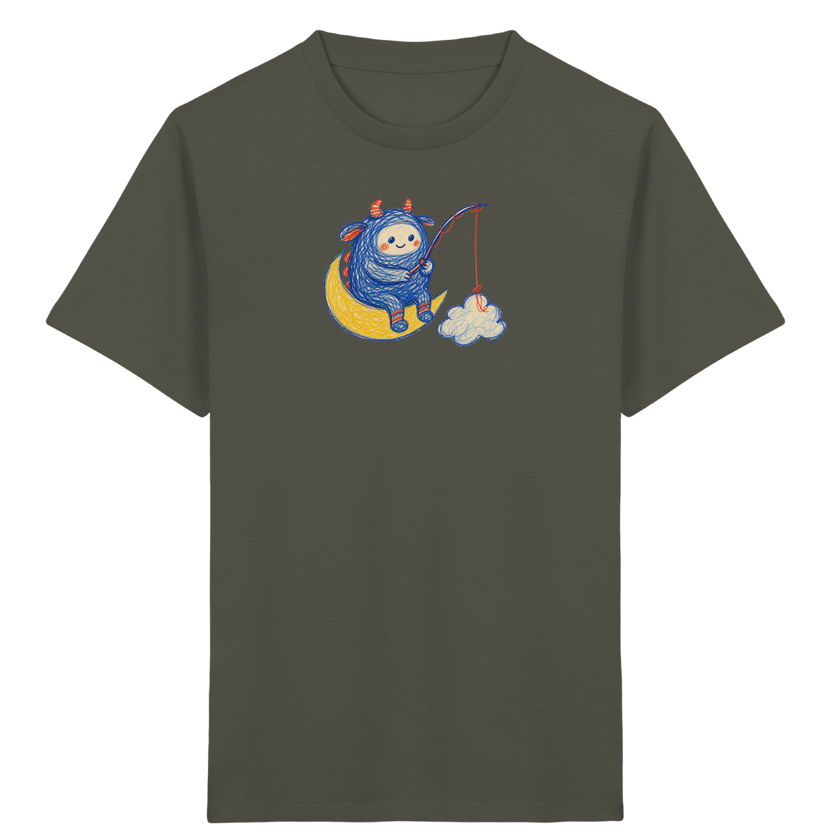 Kleiner Wolkenangler auf Mondsichel - Kinder Bio T-Shirt