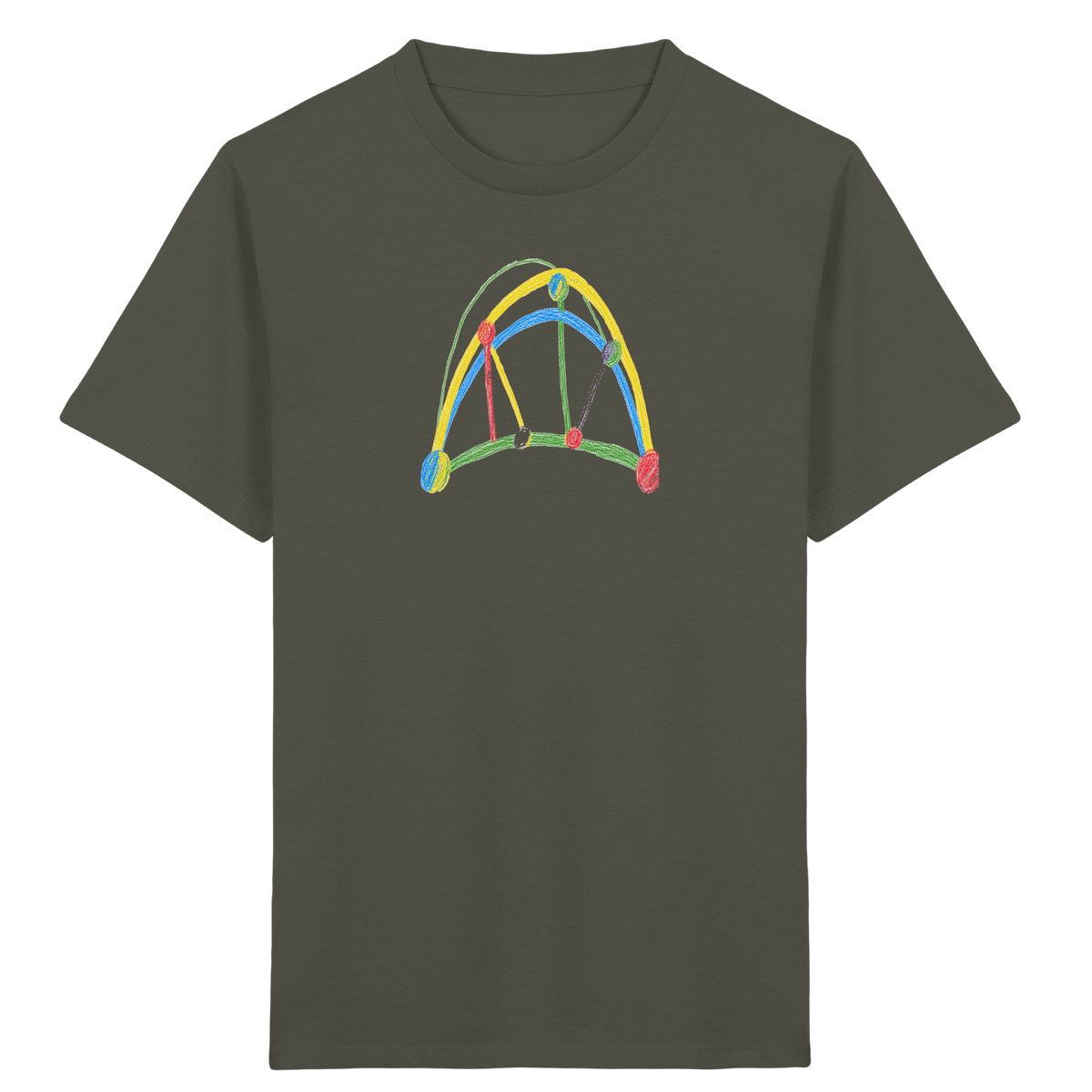Bunte Brücke aus Farbpunkten - Kinder Bio T-Shirt