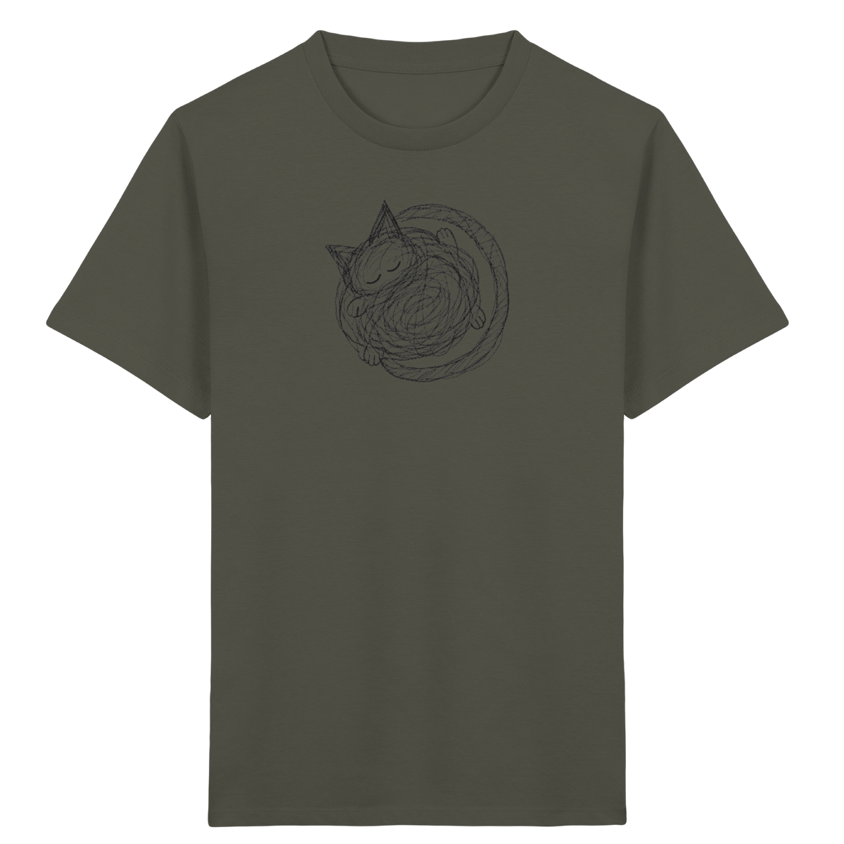 Schlafende Kritzel Katze - Kinder Bio T-Shirt