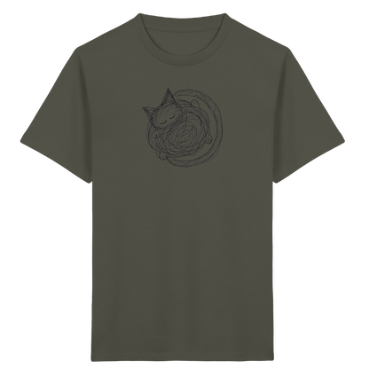 Schlafende Kritzel Katze - Kinder Bio T-Shirt