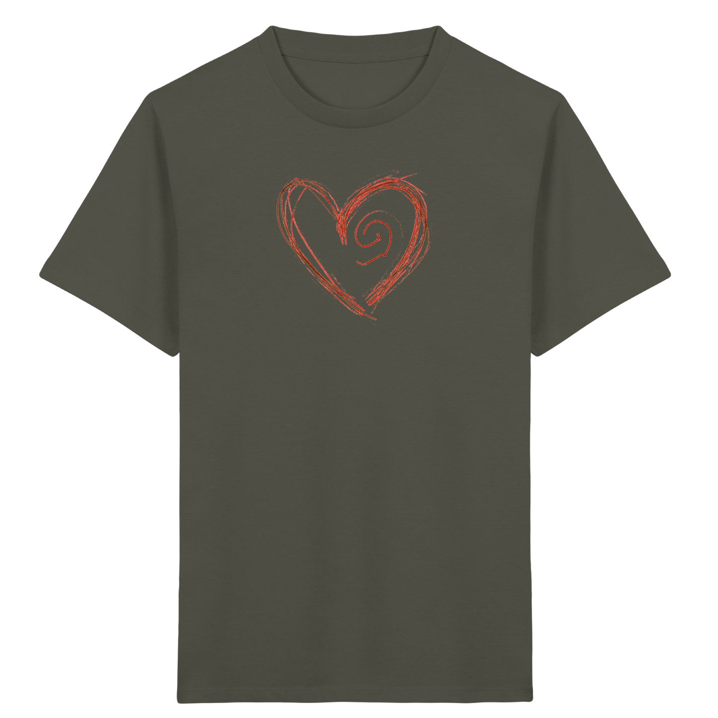 Zimtbraunes Krakelherz Kinder T-Shirt - Kinder Bio T-Shirt