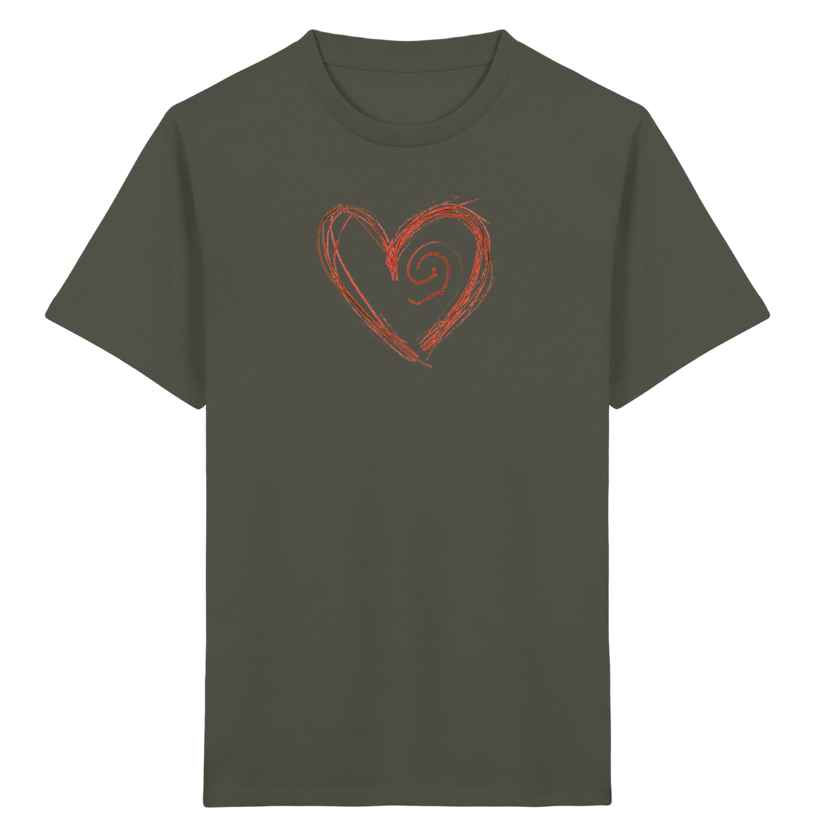 Zimtbraunes Krakelherz Kinder T-Shirt - Kinder Bio T-Shirt