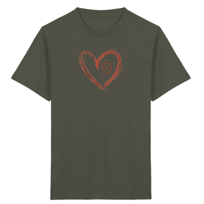 Zimtbraunes Krakelherz Kinder T-Shirt - Kinder Bio T-Shirt