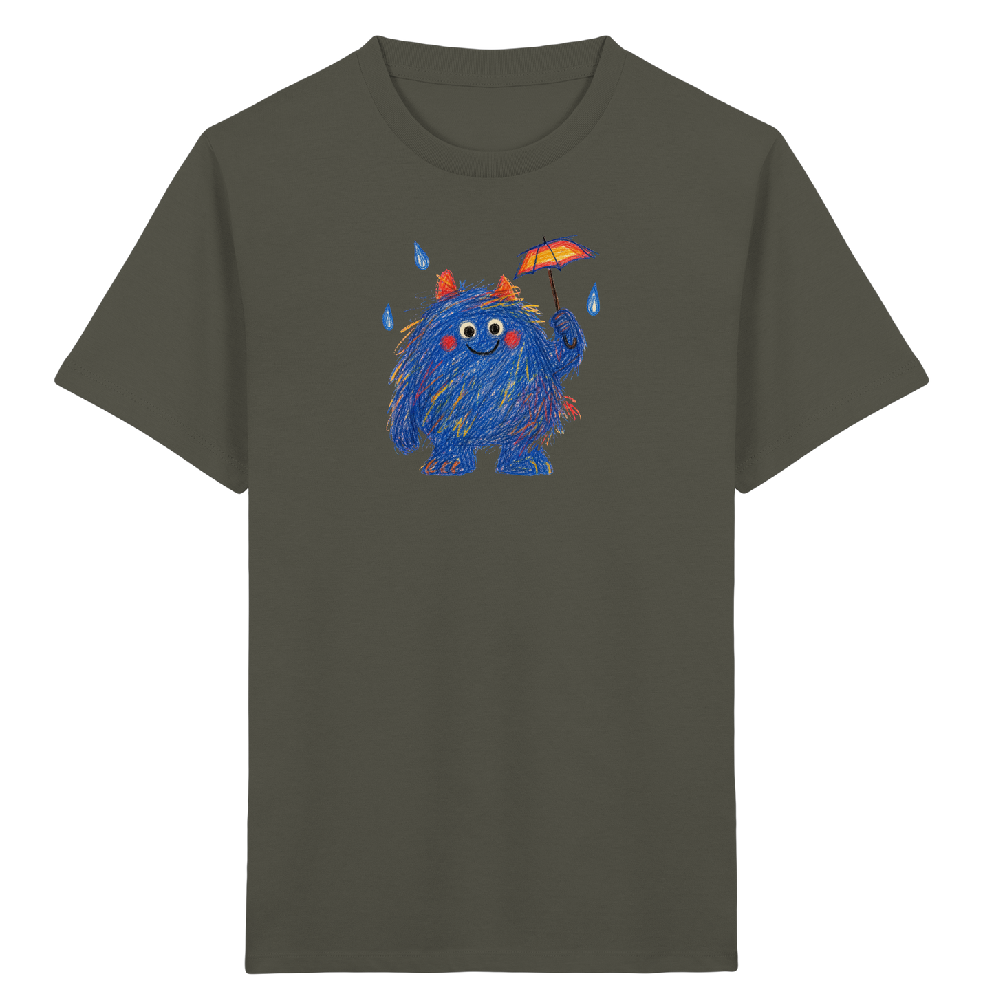 Regenschirmzottel im Regen - Kinder Bio T-Shirt