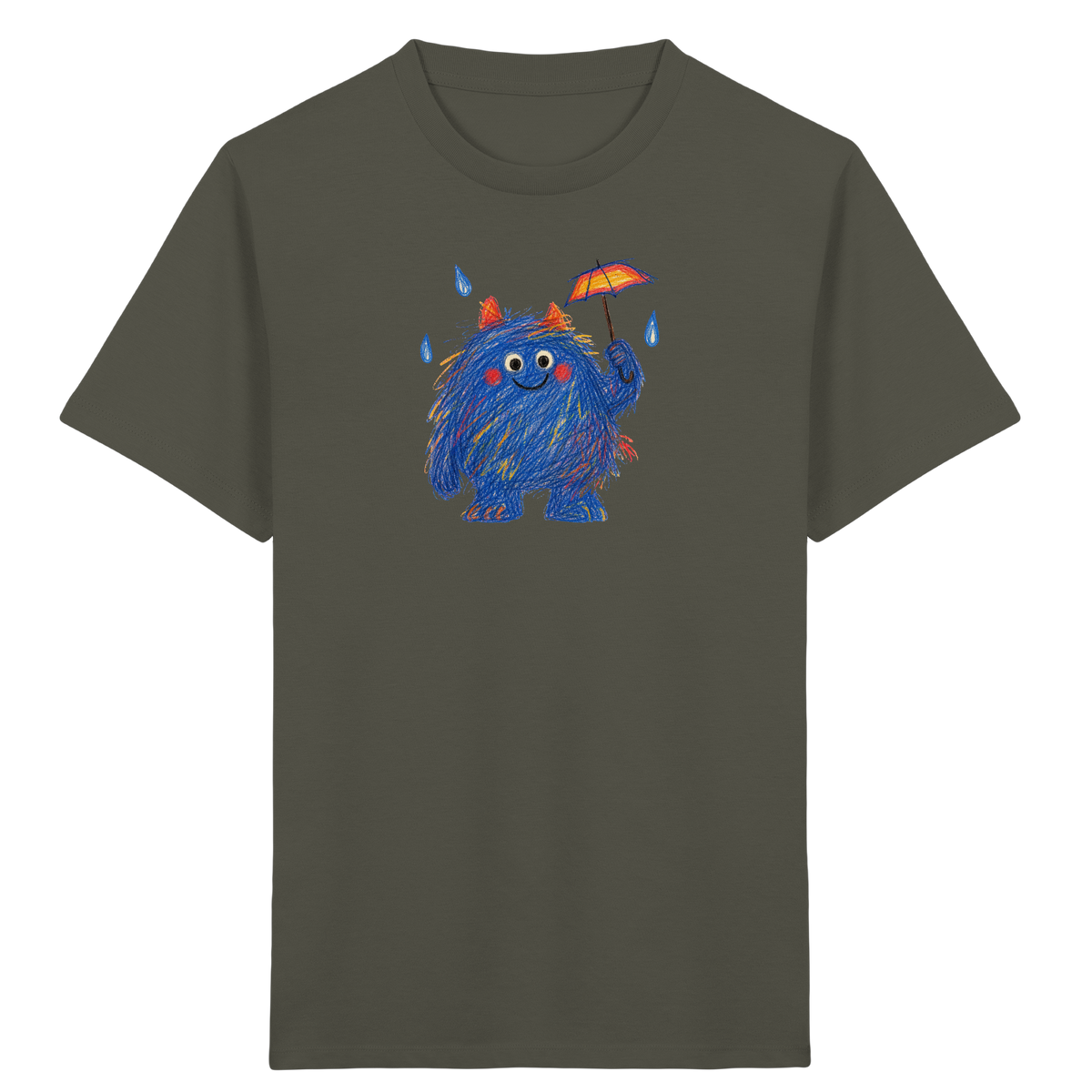Regenschirmzottel im Regen - Kinder Bio T-Shirt