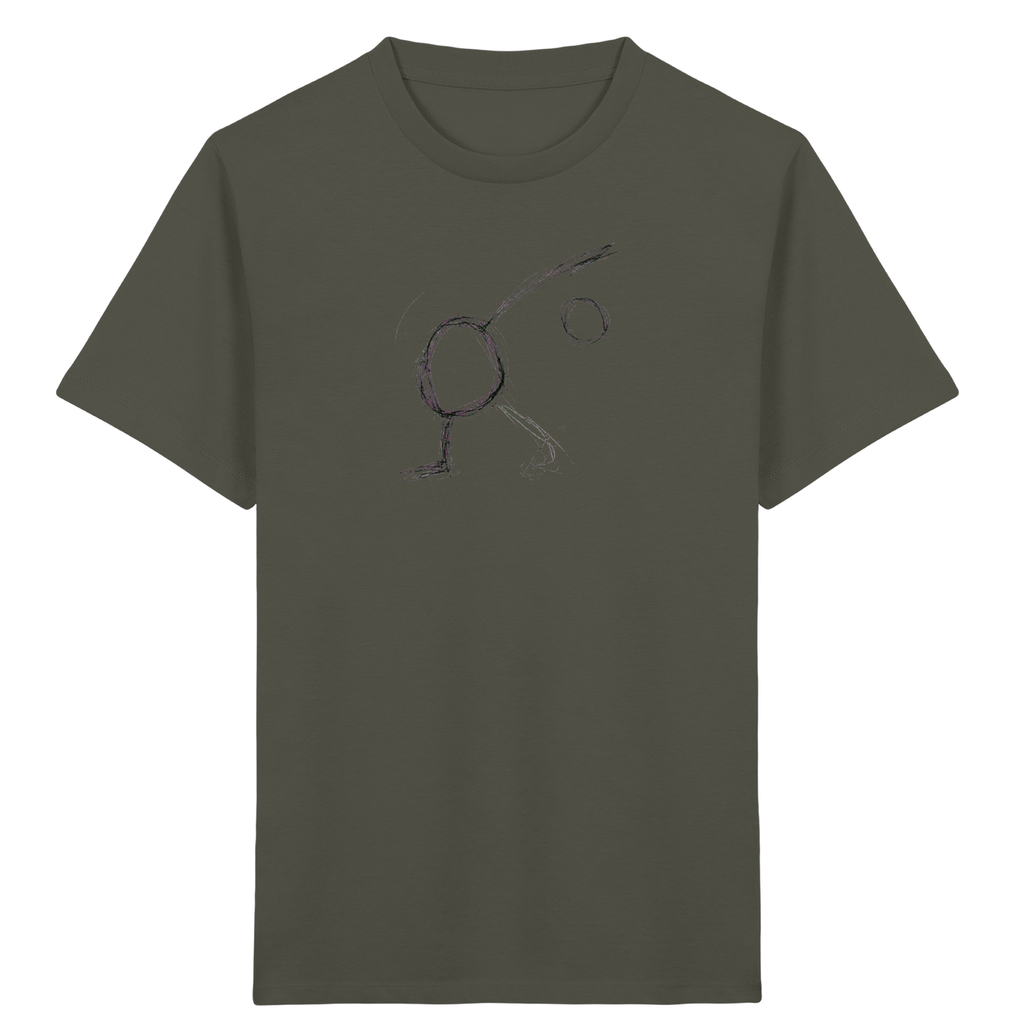 Schwarzer Linienmensch Kinder T-Shirt - Kinder Bio T-Shirt