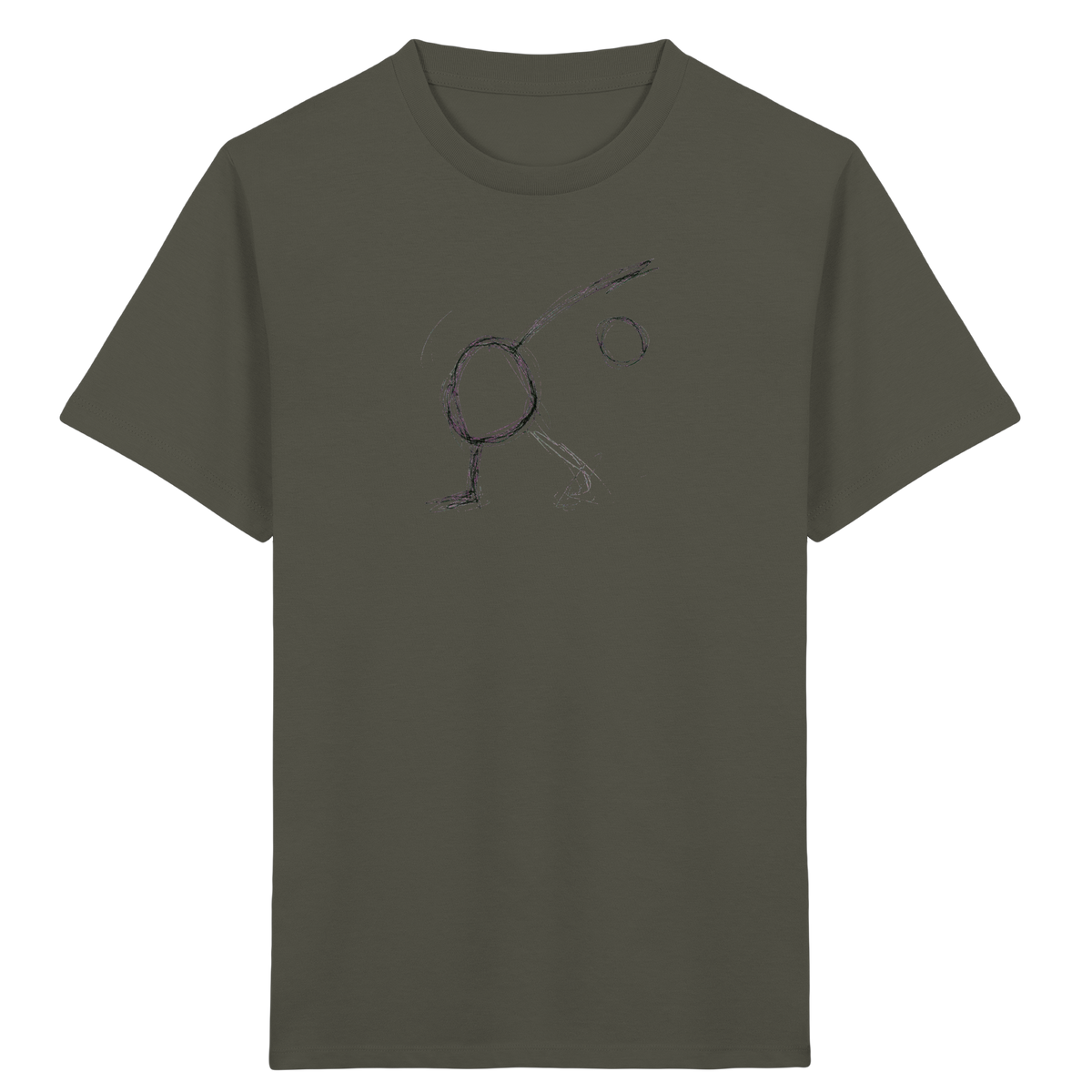 Schwarzer Linienmensch Kinder T-Shirt - Kinder Bio T-Shirt