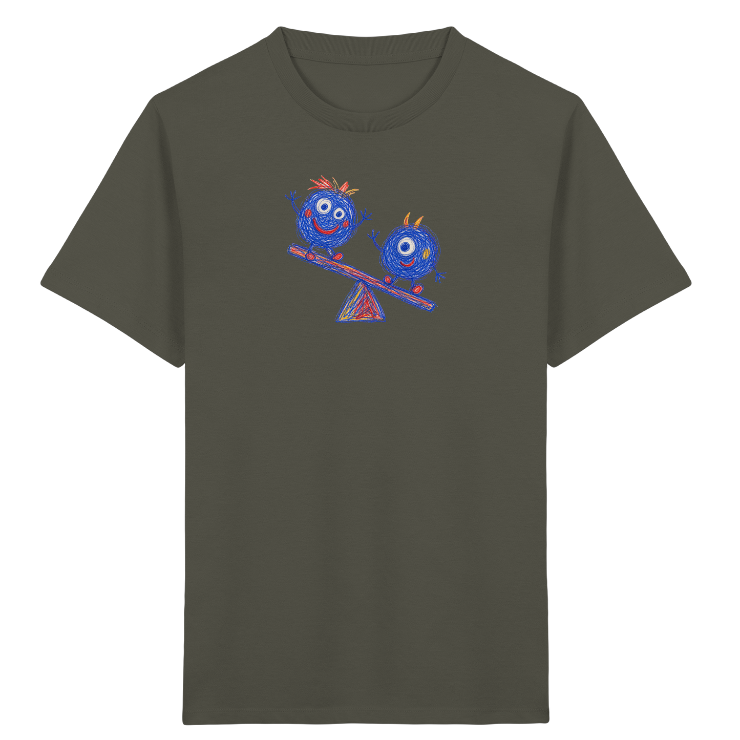 Wippenwuschel auf der Wippe - Kinder Bio T-Shirt