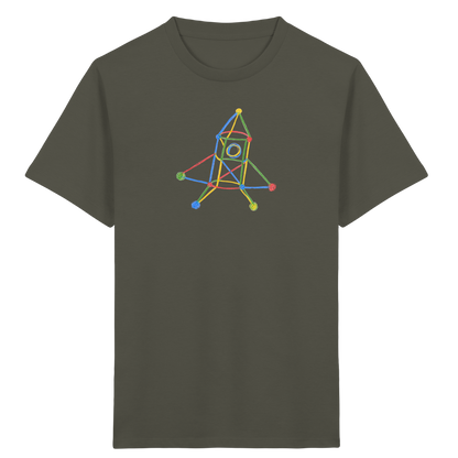 Bunte Rakete mit Farbpunkten - Kinder Bio T-Shirt