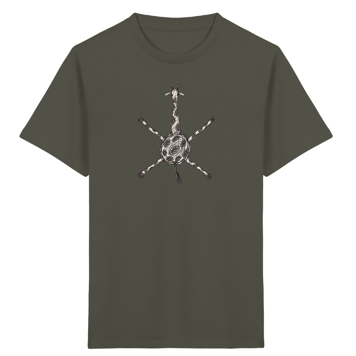 Giraffe von oben gezeichnet - Kinder Bio T-Shirt