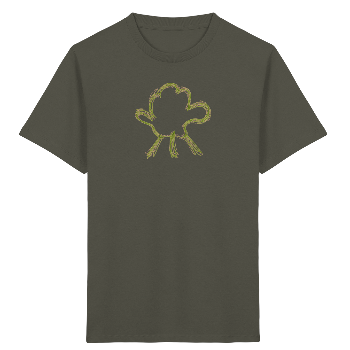 Olivgrüne Wolkenfigur Kinder Shirt - Kinder Bio T-Shirt