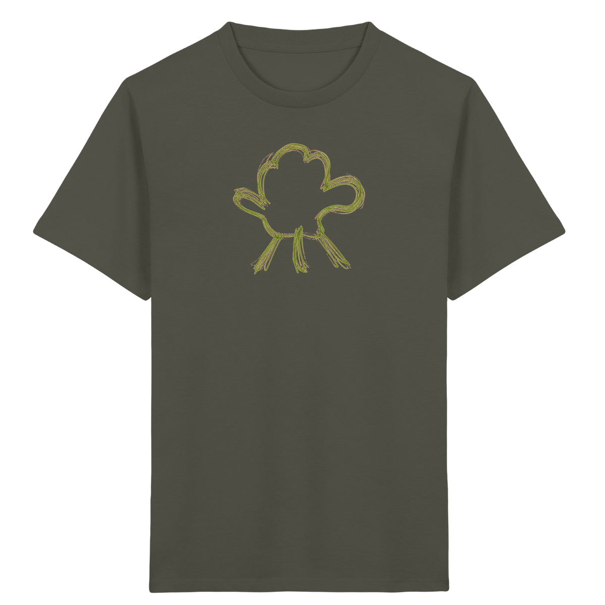 Olivgrüne Wolkenfigur Kinder Shirt - Kinder Bio T-Shirt