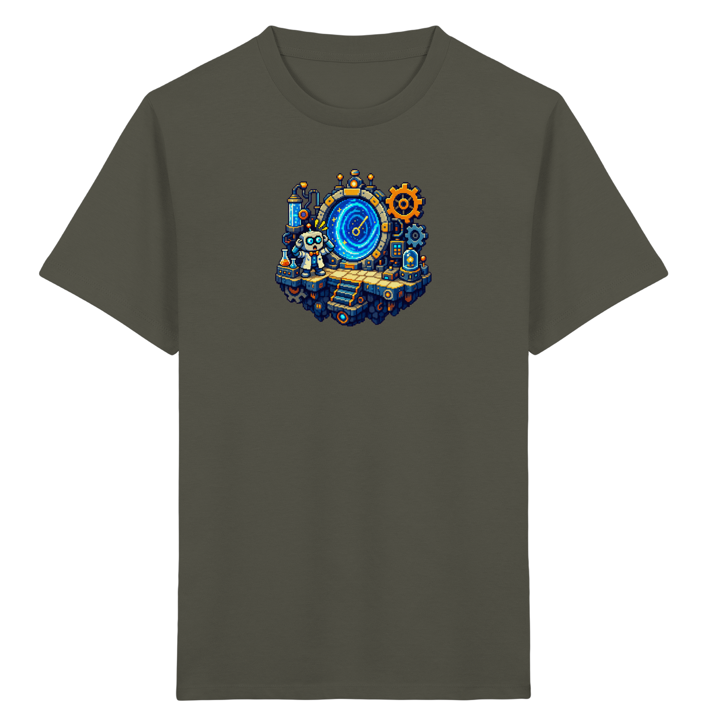 Cooles Roboter Wissenschaftler Pixel T-Shirt - Kinder Bio T-Shirt