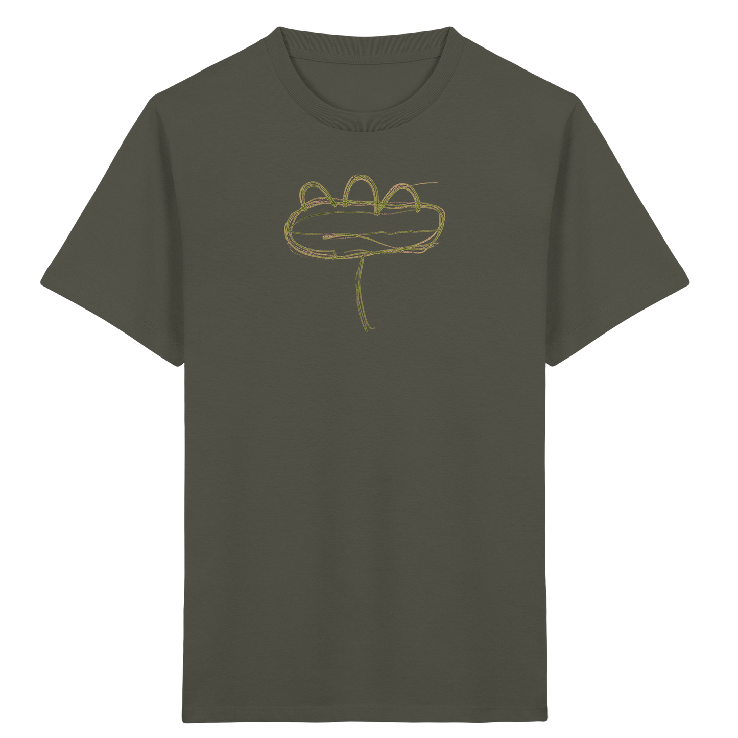 Moosgrüne Linieninsel Kinder T-Shirt - Kinder Bio T-Shirt