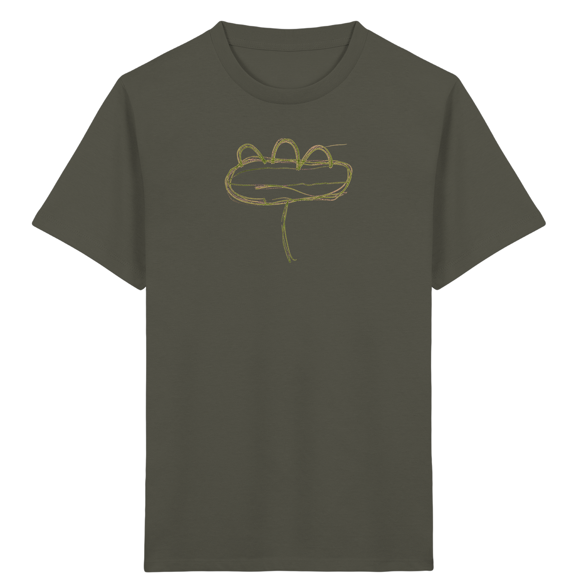Moosgrüne Linieninsel Kinder T-Shirt - Kinder Bio T-Shirt