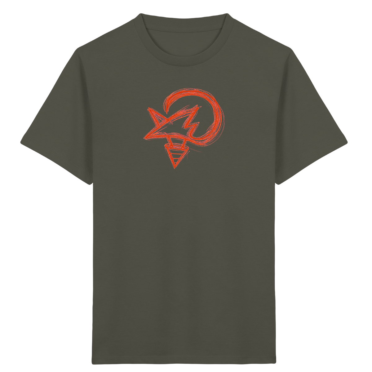 Orange Fuchsform mit Schultüte - Kinder Bio T-Shirt