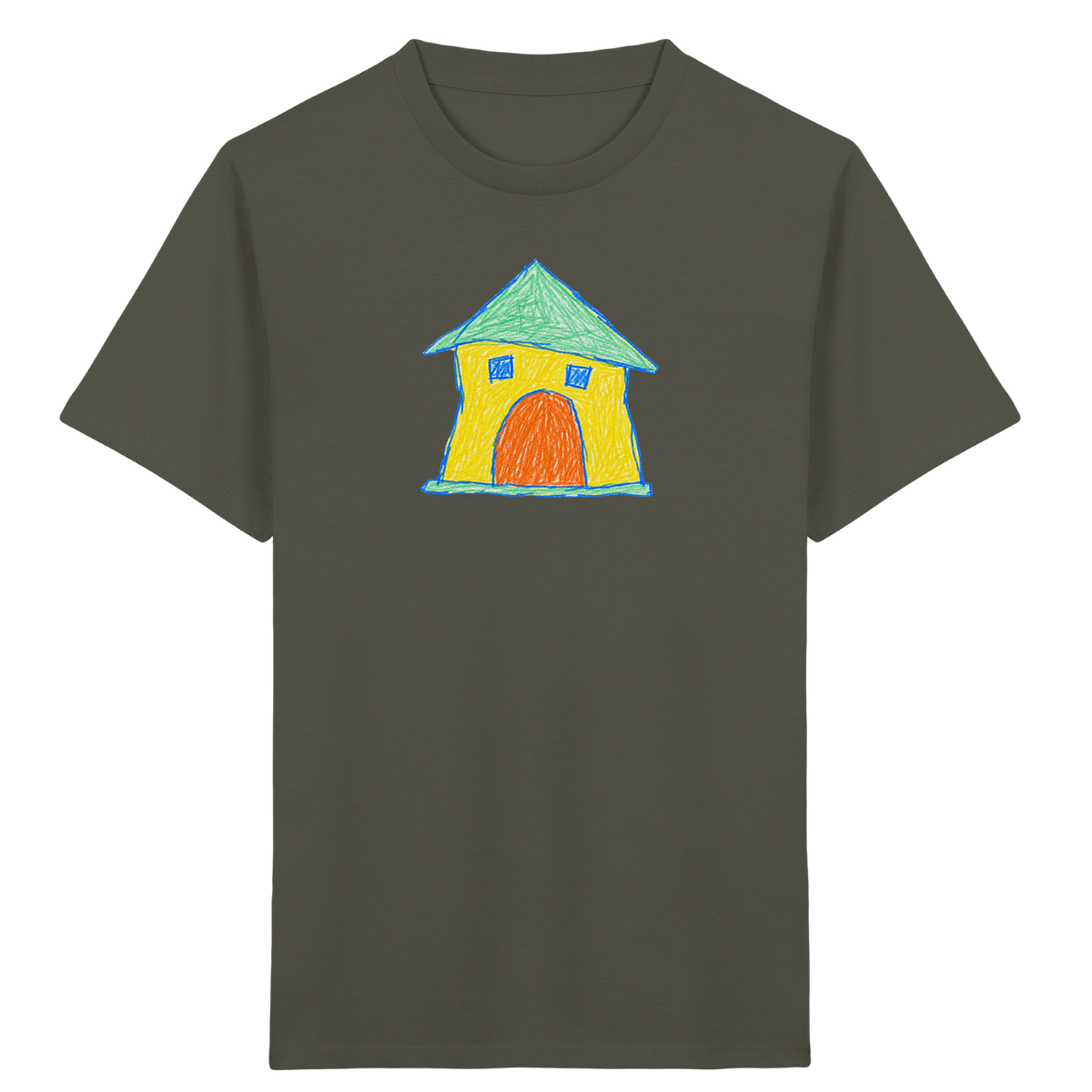 Gelbes Torhaus mit Mintdach - Kinder Bio T-Shirt