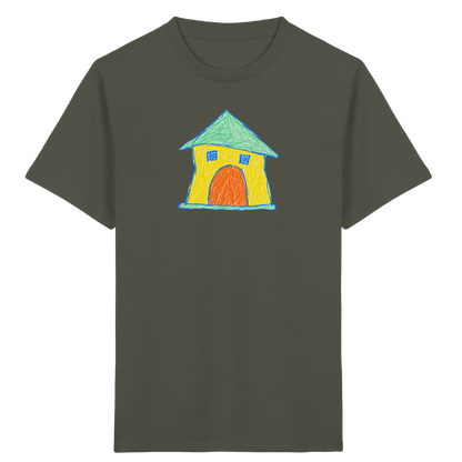 Gelbes Torhaus mit Mintdach - Kinder Bio T-Shirt