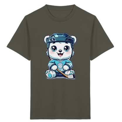 Eisbär mit Eishockeyausrüstung Kinder T-Shirt