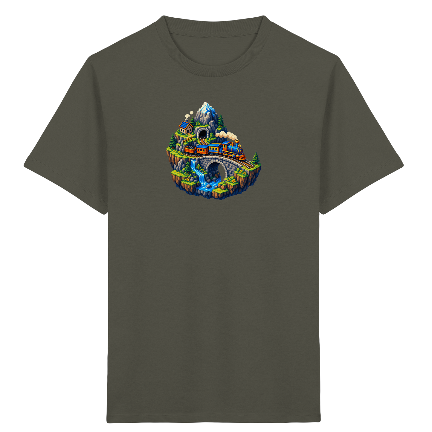 Retro Pixel Zug Abenteuer Shirt - Kinder Bio T-Shirt