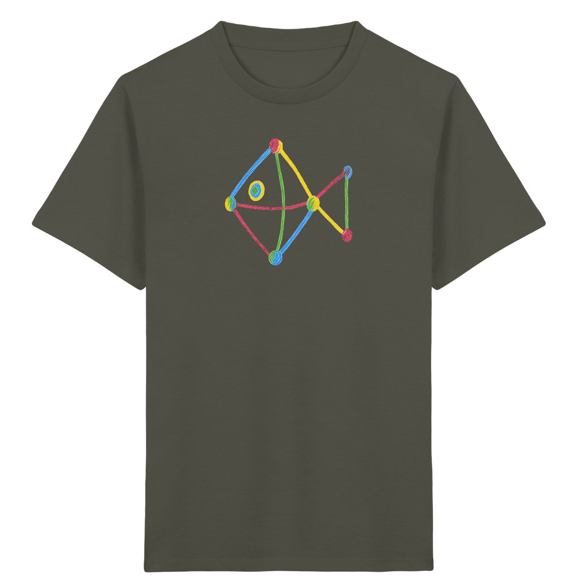 Farbpunkt Fisch Kinderzeichnung - Kinder Bio T-Shirt