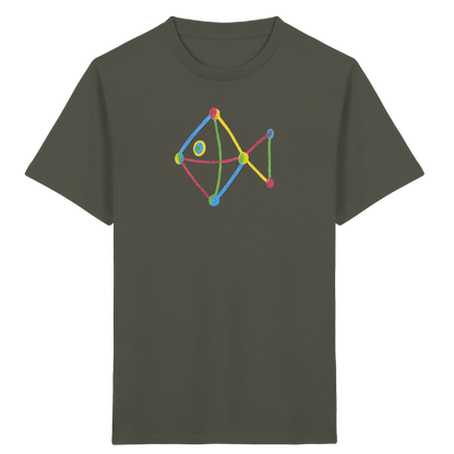 Farbpunkt Fisch Kinderzeichnung - Kinder Bio T-Shirt