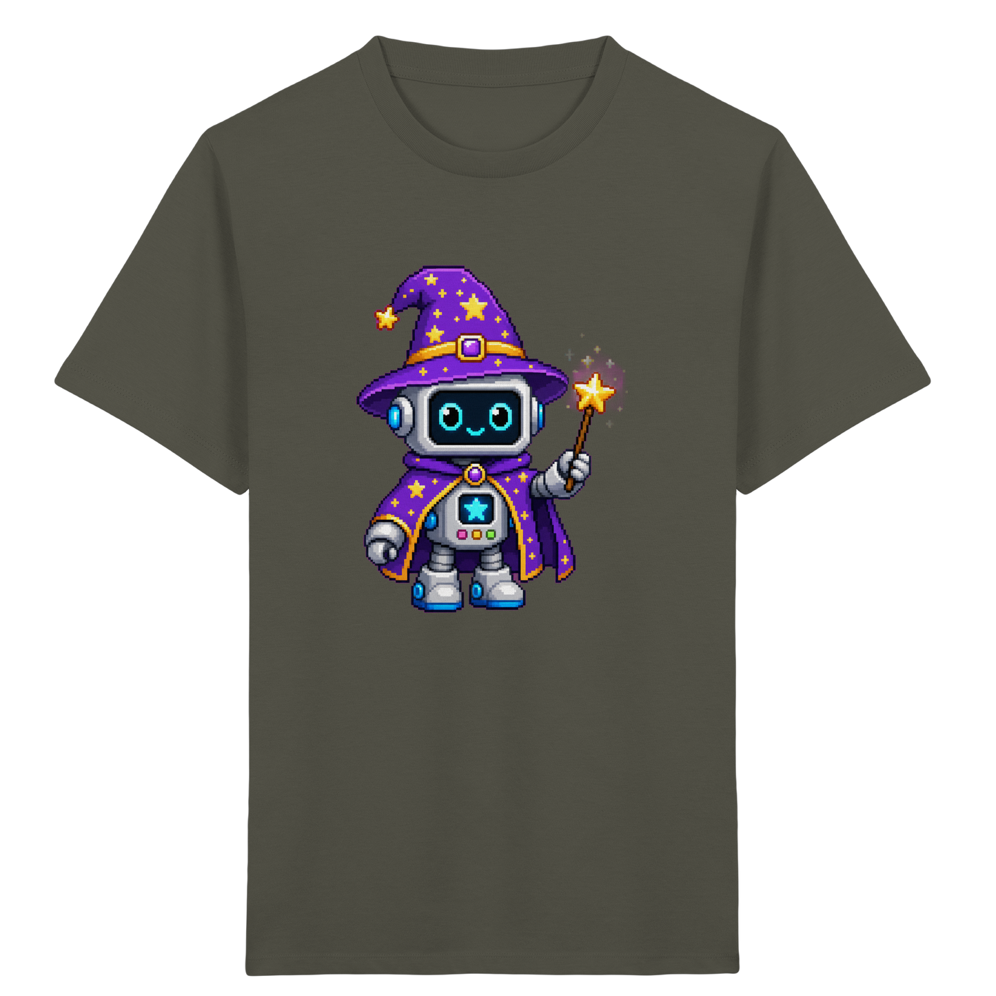 Pixel Roboter Zauberer T-Shirt: Magischer Spaß - Kinder T-Shirt