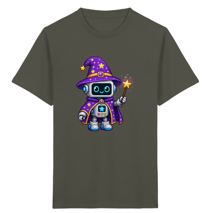 Pixel Roboter Zauberer T-Shirt: Magischer Spaß - Kinder Bio T-Shirt