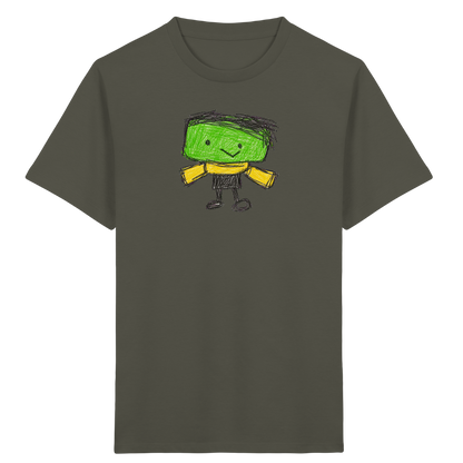 Kritzelkopf mit gelbem Schal - Kinder Bio T-Shirt
