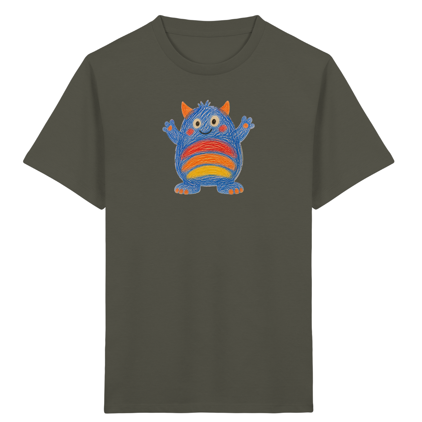 Regenbogenbauch Monster T-Shirt - Kinder Bio T-Shirt